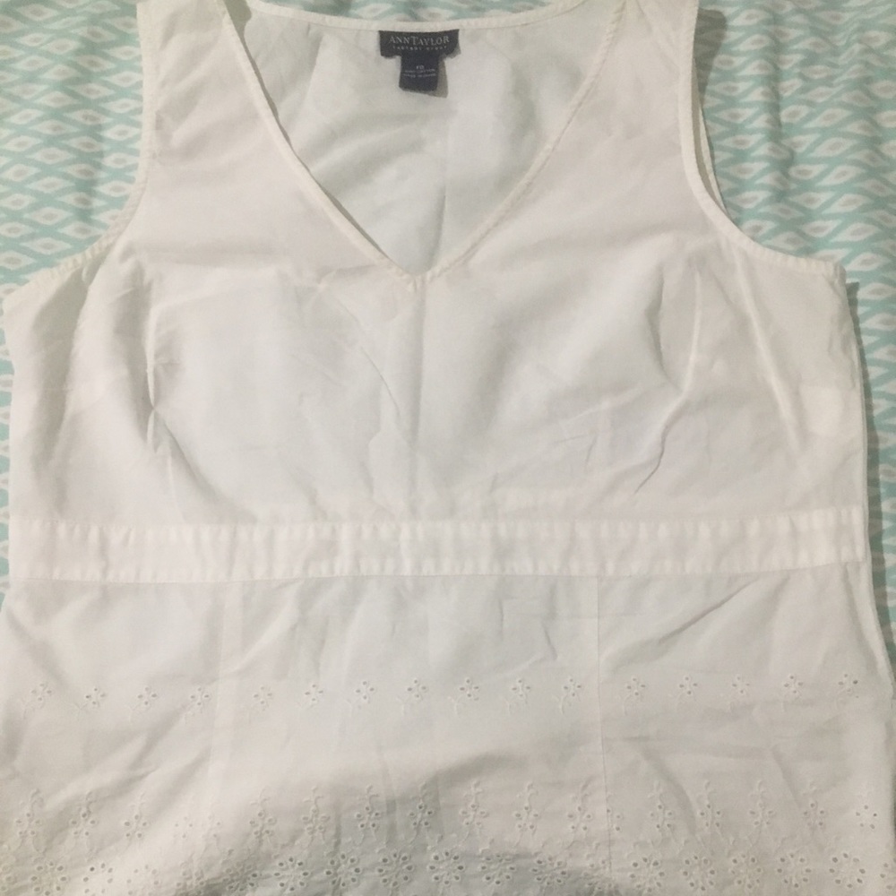 Ann Taylor White Blouse Sleeveless